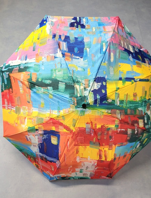 Складной зонт с изображением картины "Гормональный город"